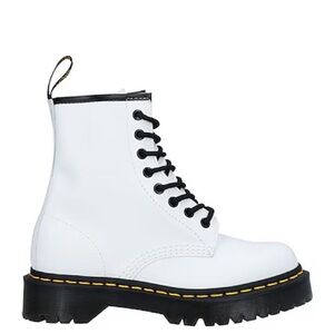 Dr. Martens White Ankle Boots with Black Laces